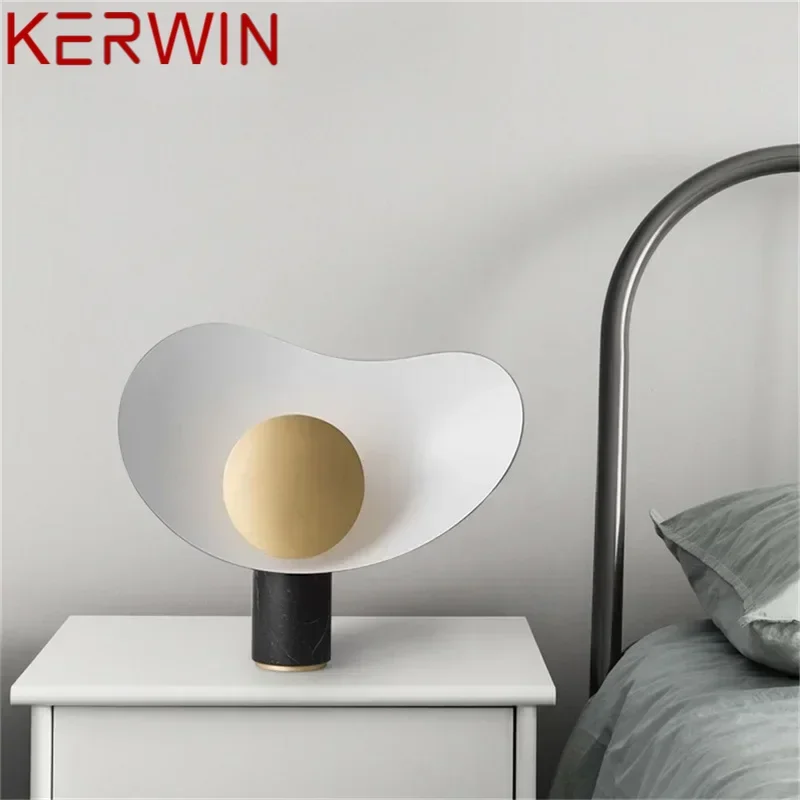 KERWIN hedendaagse Scandinavische creatieve tafellamp LED marmeren bureaulamp voor thuis slaapkamer decoratie