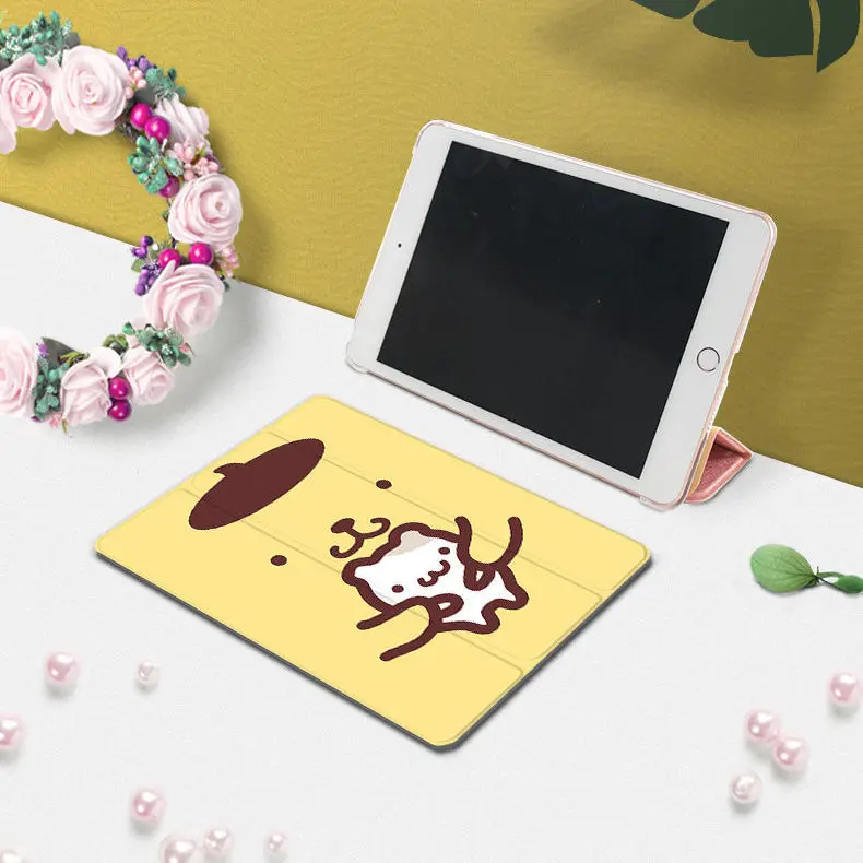 For iPad Air 4 Case 2020 iPad 10.2 9th 8th Generation Case Cartoon Pom Pom Purin iPad Pro11 Case 2021 Mini 6 10.5 Air2 9.7 Cover