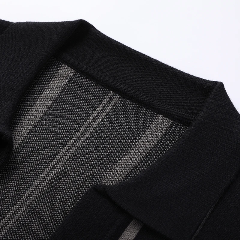 التصميم الأصلي جودة الرجال سترة مشغولة من الصوف جيب مخطط طباعة التلبيب معطف طويل الأكمام الخريف تنوعا ملابس رجالية غير رسمية