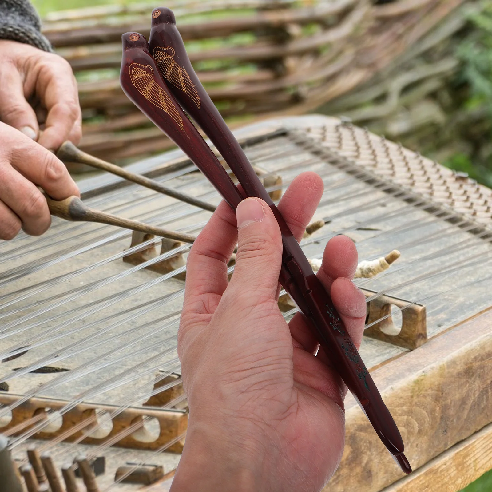 

2pcs Large Wooden Bird-Shaped Dulcimer Hammers For Yangqin Practice Adult Kids Training Mallets Music Instrument Tools