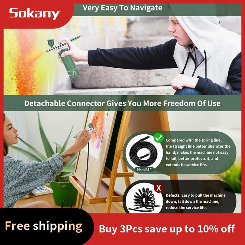 A59E-обновленный набор аэрографов с воздушным компрессором, беспроводной автоматический набор аэрографов, ручной перезаряжаемый аэрограф для макияжа