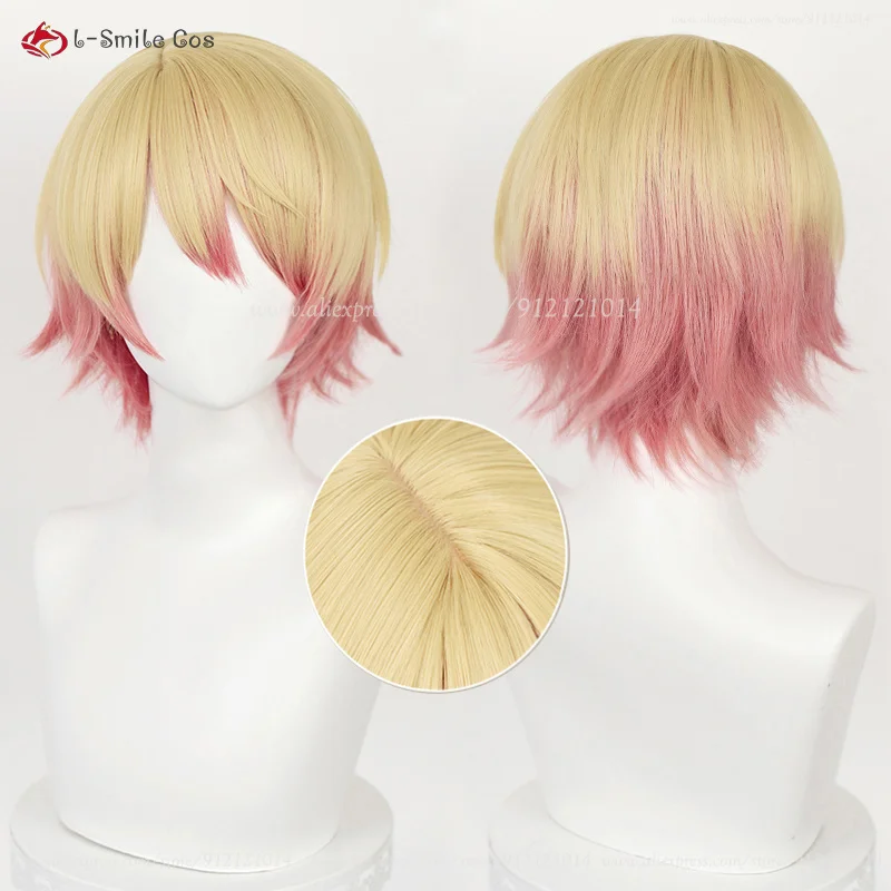 

Anime Tenma Tsukasa Cosplay Wig Gradient 30cm Short Wigs Heat Resistant Synthetic Hair Halloween Party Unisex Wig + Wig Cap