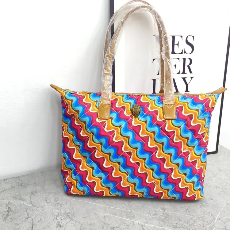 

Wave-Stitch Tote Bag with Eagle Hardware - 2-in-1 Shoulder & Top Handle Bag, Structured Designer-Inspired Purse for Women