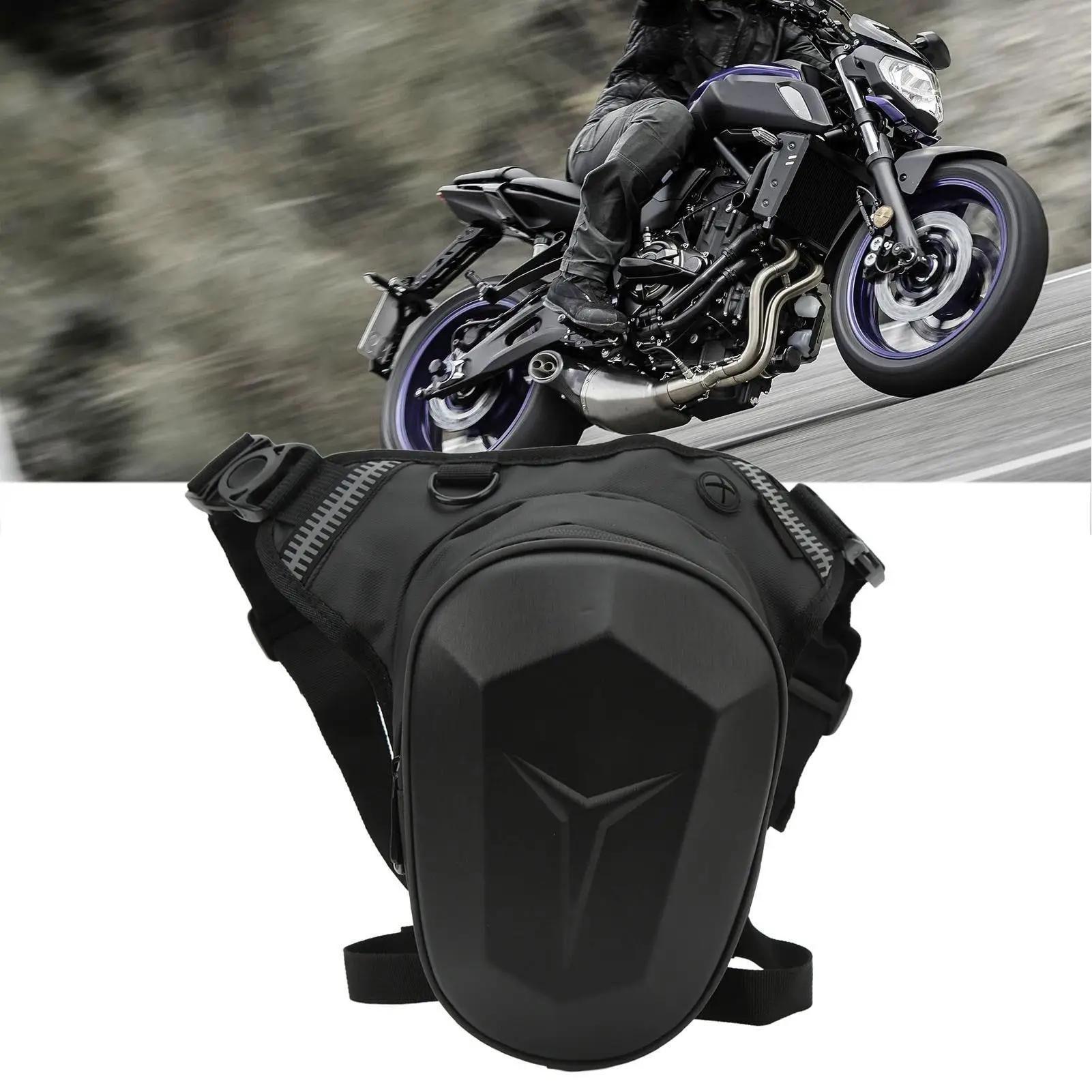 Thigh Pack Impact Resistant Motorcycle Drop Leg Bag Ample Space Upgraded Zipper Reflective Strip for fishing for hiking