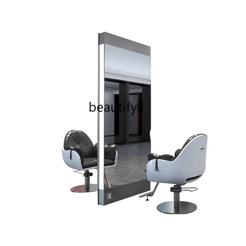 

Y ss newHair Salon Одиночное двустороннее напольное зеркало для стрижки волос со светодиодной подсветкой