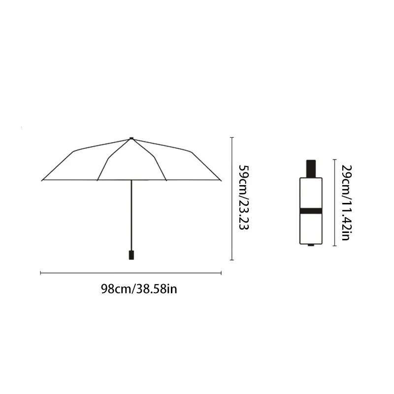 Sakura Transparent Umbrella Three-Fold Windproof Rainproof Korean Cute Mini Simple Folding Umbrella