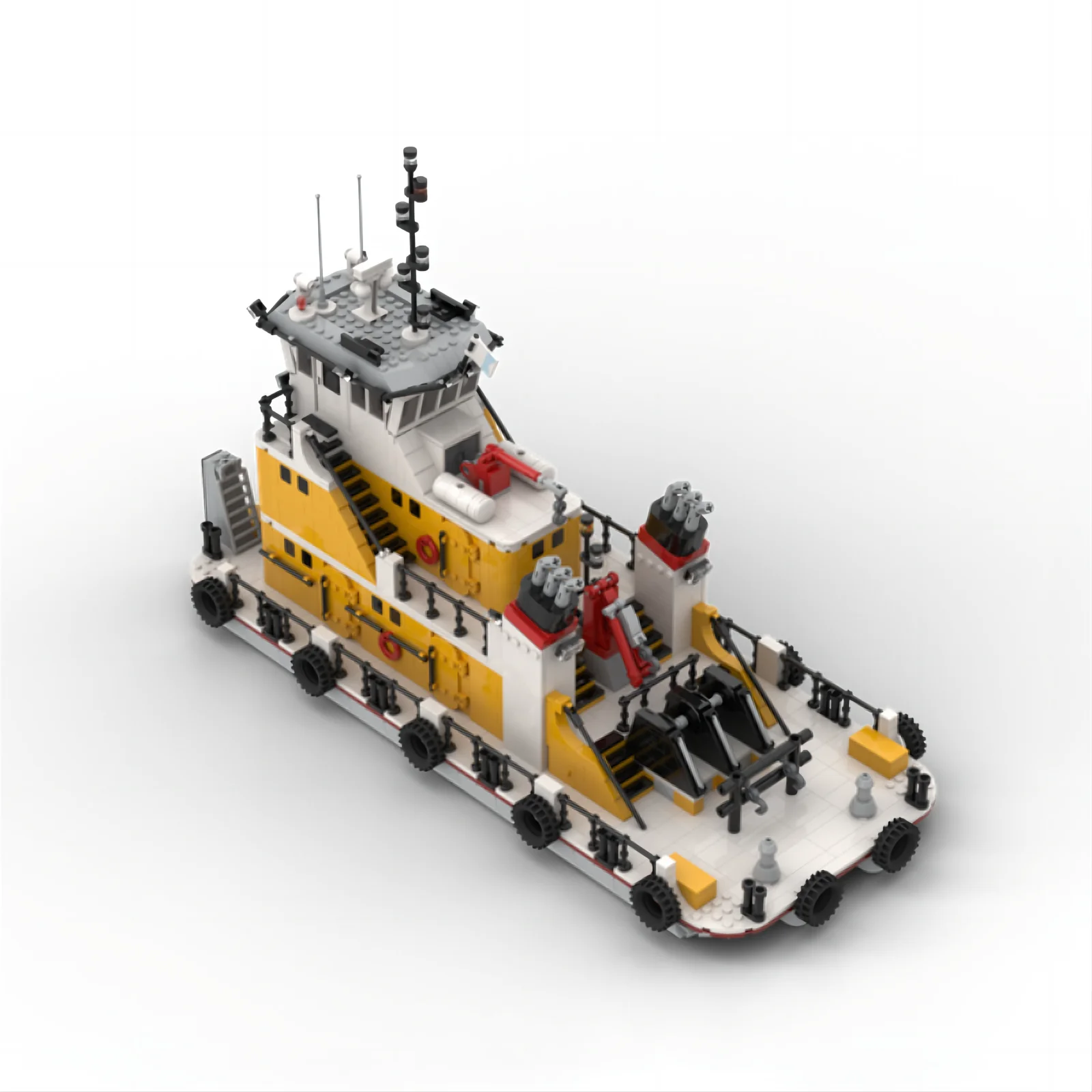 MOC-91162 custom port tugboat barge push tugboat model scene series assembly puzzle building block