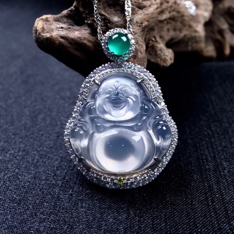 Ice Seed High Ice White Jade Pulp Buddha Pendant Pendant