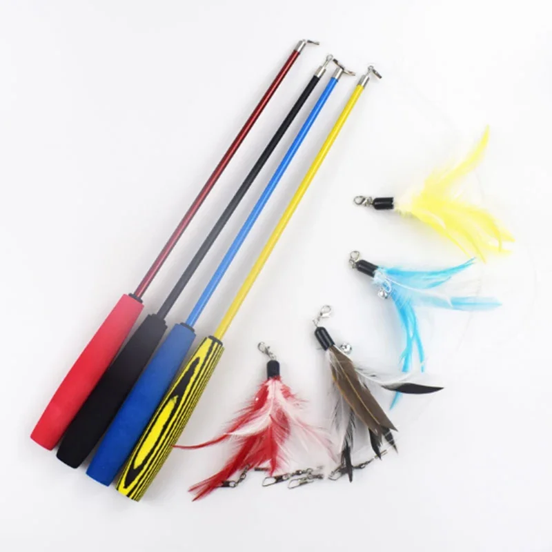 

97cm Retractable Cat Feather Toys Kitten Funny Rod Cat Wand Toys Plastic Pet Cat Toys Interactive Stick Pet Cat Supplies Sex toy