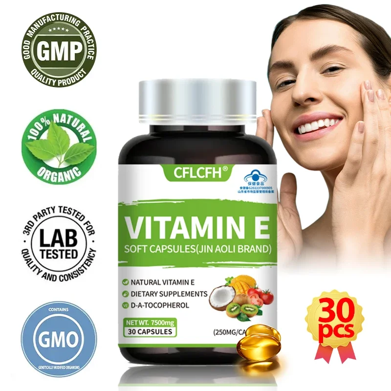 

Vitamin E Soft Capsules 250MG Supplement Natural Skin Nutrition Health Support Dietary Supplements