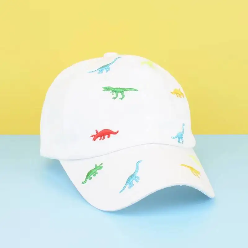 Kids Baseball Cap Dinosaur Embroidery Children Girls Boys Sun Hat Spring Summer Outdoor Adjustable Visor Baby Cap