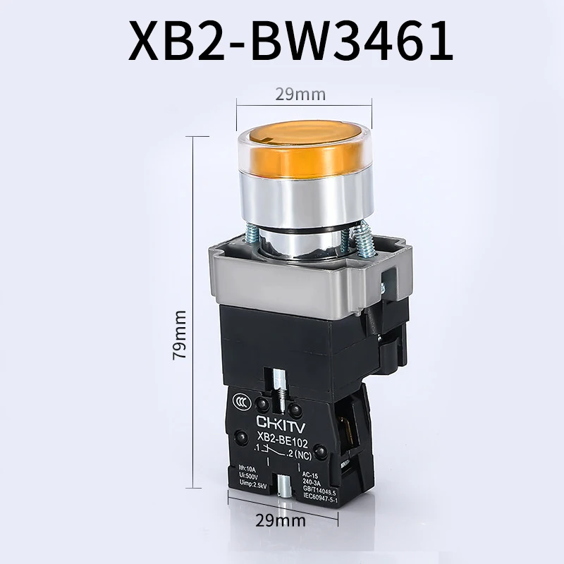 Picture 6: 22mm XB2-542 Mushroom Head Emergency Stop Button Switch 10A/415V Emergency Stop Power Button Switch