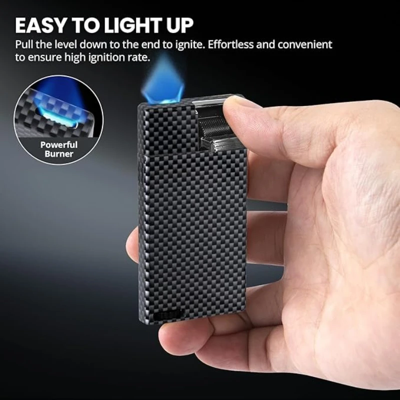New JOBON Lighter - 9MM Body, Flat & Blue Flame, Visible Gas Window, Gear Type Flame Adjustment, Reliable Ignition Tool