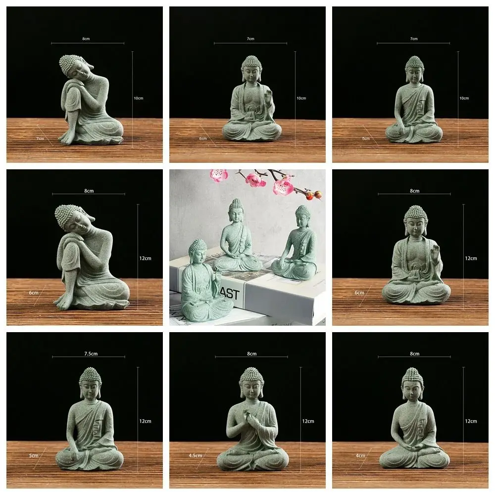 Devout Sandstone Buddha Sculpture Durable Buddhist Ornament Chinese Style Tea Pet Creative Oriental Culture Decorations