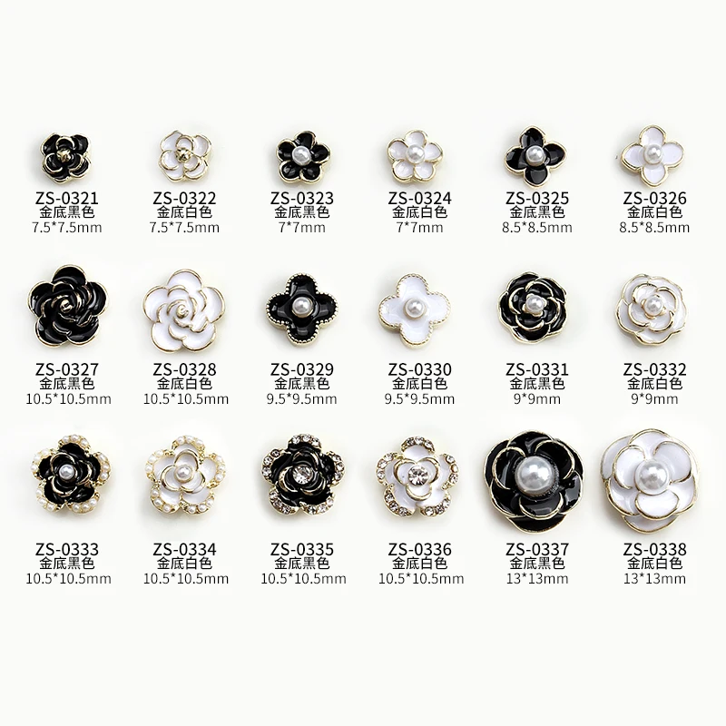 10pcs Luxury Flowers Nail Art Parts Vintage pearls Manicure Nails Accesorios Supplies Decorations Charms