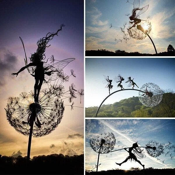 Perfect wonderland garden decoration Fairies and Dandelions Dance Together Garden Yard Art Decor Lawn Pixies Decoration