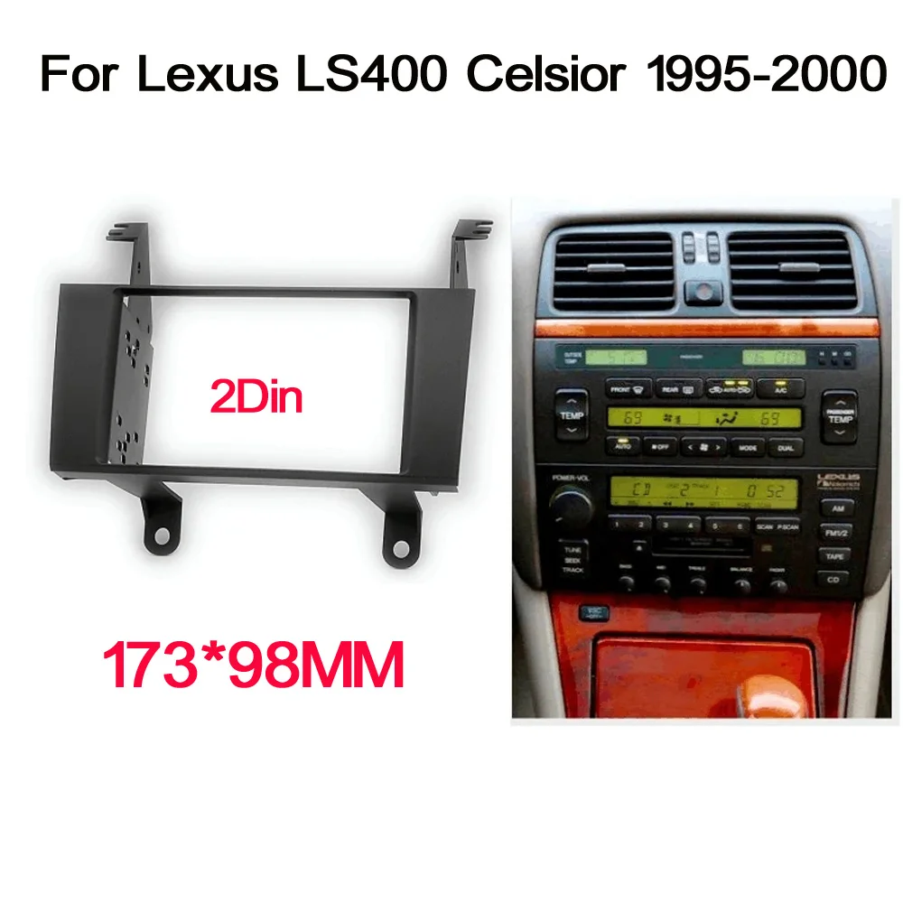 2din Car radio frame For Lexus LS400 Toyota Celsior 1995-2000 Stereo Panel Dash Kit Refitting Installation Trim Face Frame Bezel