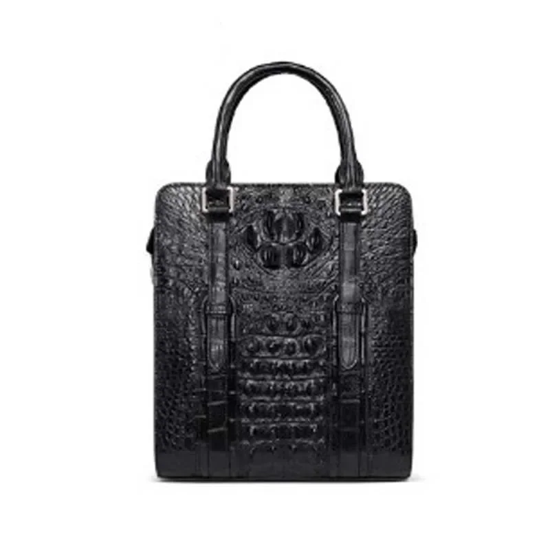 gete new New crocodile leather men's bag handbag  stand-up fashion business men briefcase men's shoulder bag