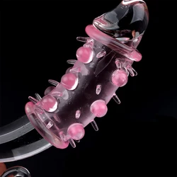 Big Penis Sleeve Cock Ring Reusable Glans Penis Enlarger Extender Delay Ejaculation Beads Cock Rings Adult Sex Toys For Men