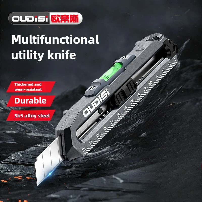 

Multifunctional Art Knife and Paper Cutter Hand Tool with Horizontal Scale Industrial Grade Thickened SK5 Alloy Blade