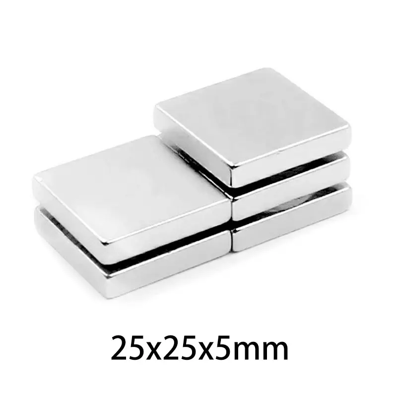 1/2/5/10/15/20PCS 25x25x5mm Thick Rare Earth Neodymium Magnet Sheet N35 Square Powerful Strong Magnetic Magnets 25x25x5 25*25*5