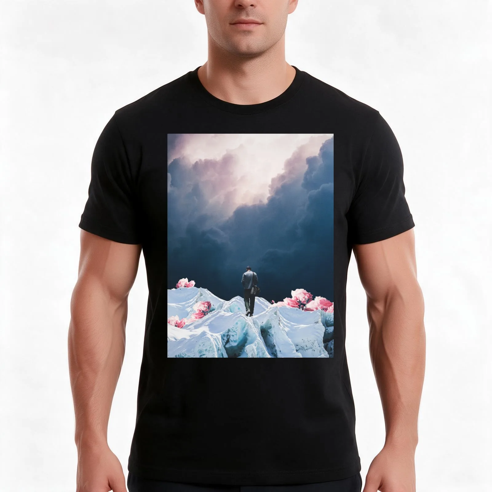 The Path to Solitude is full of Winter Roses T-Shirt, Summer Casual Cotton Tee, Oversized Streetwear Tops, Vintage Graphic Print
