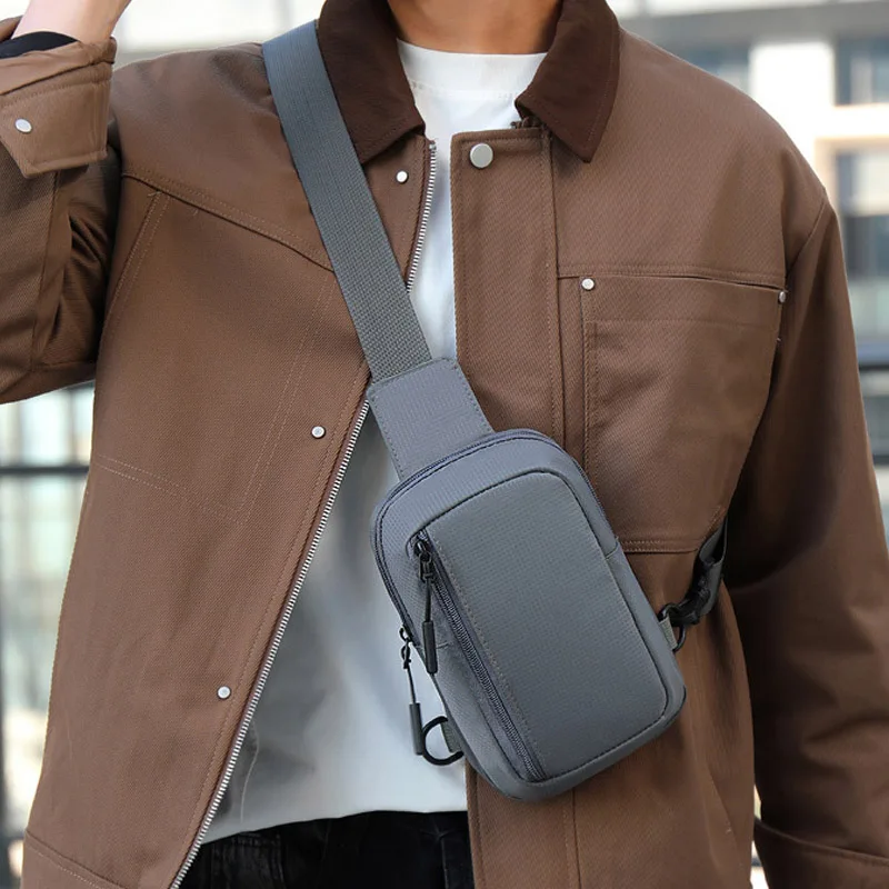 Neue Sport-Brusttasche, kleiner Rucksack für Herren, geeignet für den täglichen Gebrauch, Umhängetasche, Handytasche, Handytasche für die Taille. – Detail 7