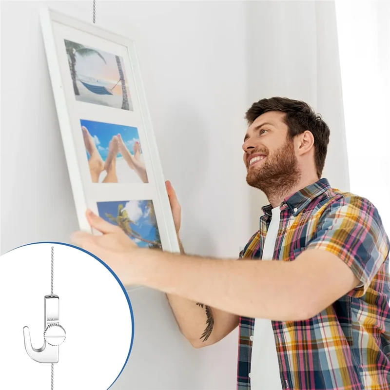 ABDJ- Ganci regolabili da 12 pezzi per quadri per sistema di sospensione su rotaia per quadri per forniture di cancelleria per esposizioni