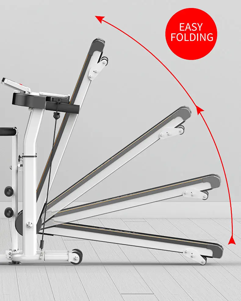 جهاز مشي مسطح داخلي للتمرين في صالة الألعاب الرياضية للاستخدام المنزلي 150 كجم جهاز سير رياضي ميكانيكي قابل للطي