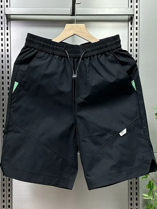 

Ice Silk Me orts Men's Faionable Breathable Qui Dry Summer New Sle Five-Quarter Casual Pants Straight Leg Elastic W...