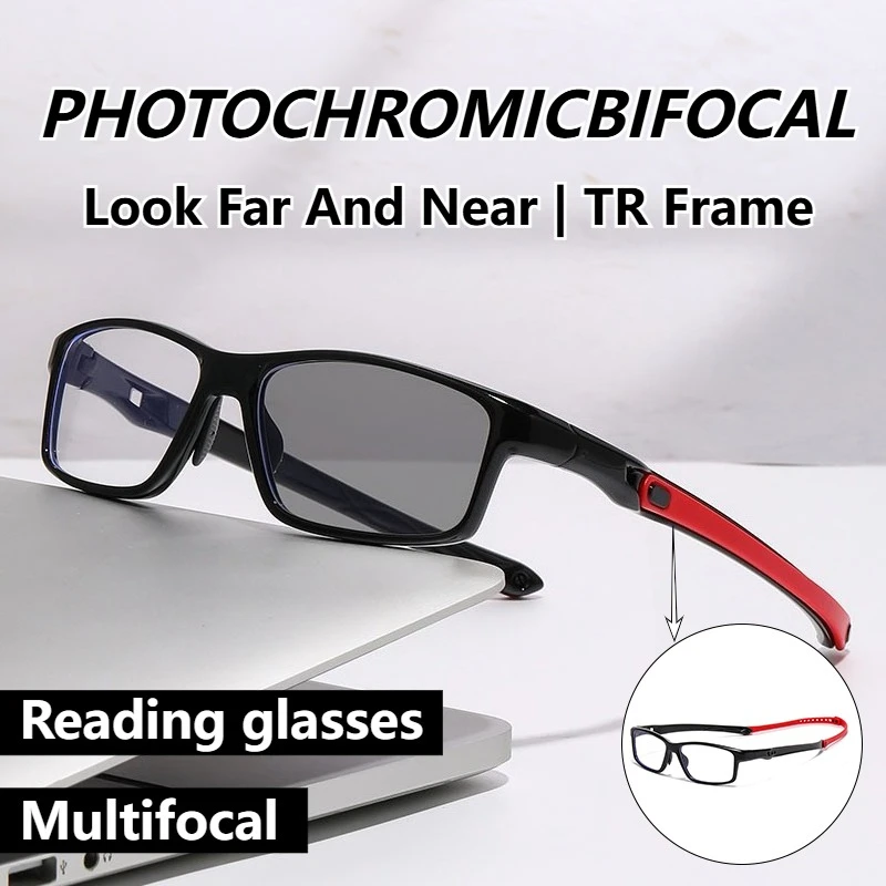 

Фотохромные мультифокальные очки для чтения, нейтральные прогрессивные очки ближнего и дальнего движения, очки с защитой от пресбиопии и синего света