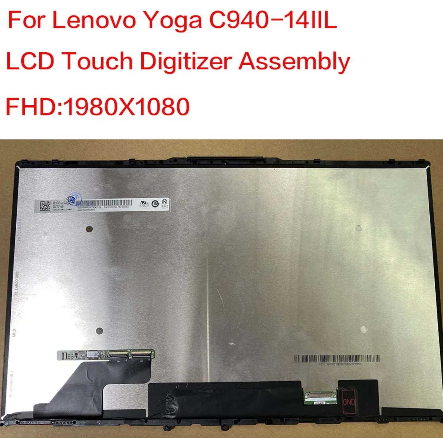 Laptop FHD Touch Screen 5D10S39595 LP140WF9-SPE2 For Lenovo Yoga C940-14IIL LCD Digitizer Assembly With Bezel