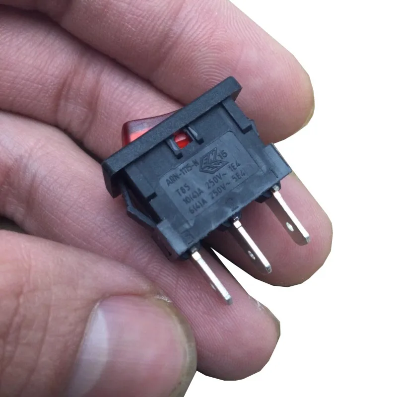 ARN-1115-N T85 ثلاثة دبوس والعتاد الثاني الروك 10 (4) A250V مع مؤشر مفتاح الطاقة 21*15 مللي متر #3