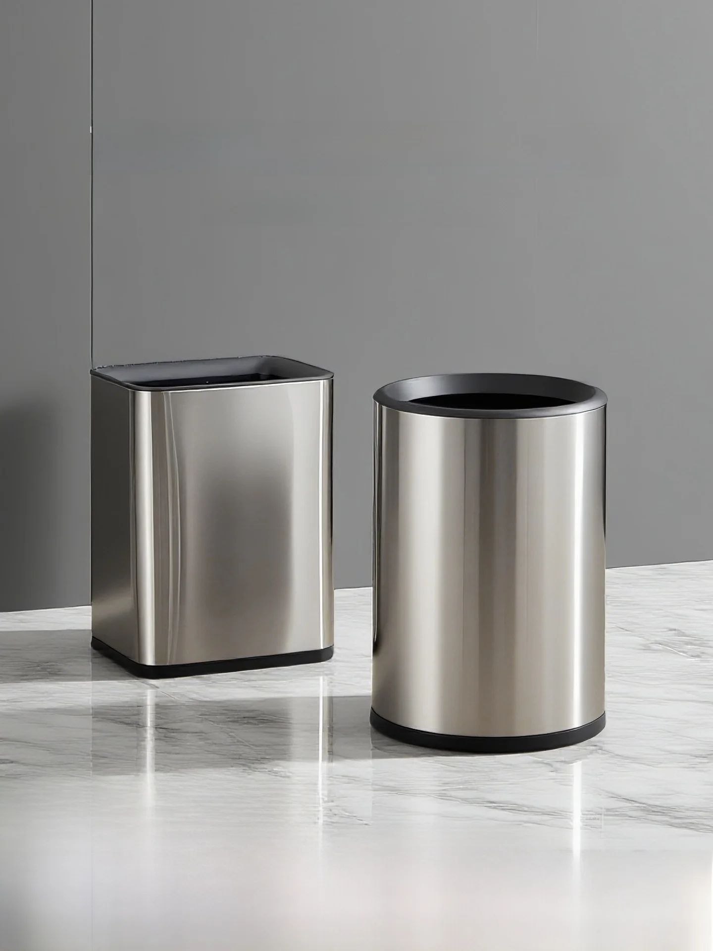 

Утолщенное круглое мусорное ведро из нержавеющей стали для гостиничных номеров, офисов и ванных комнат, двухслойное, для дома и офиса, специального назначения