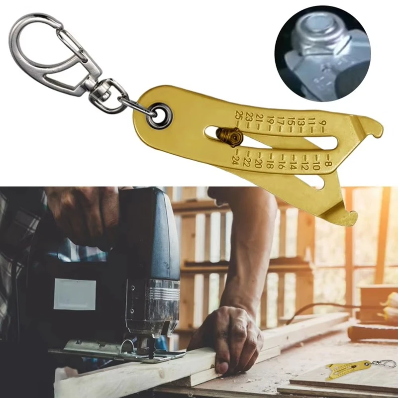 

Y51A-Portable Precise Thread Size Checker Keychain - Bolt Size Finder Keychain, Nut And Bolt Thread Gauge Identifier