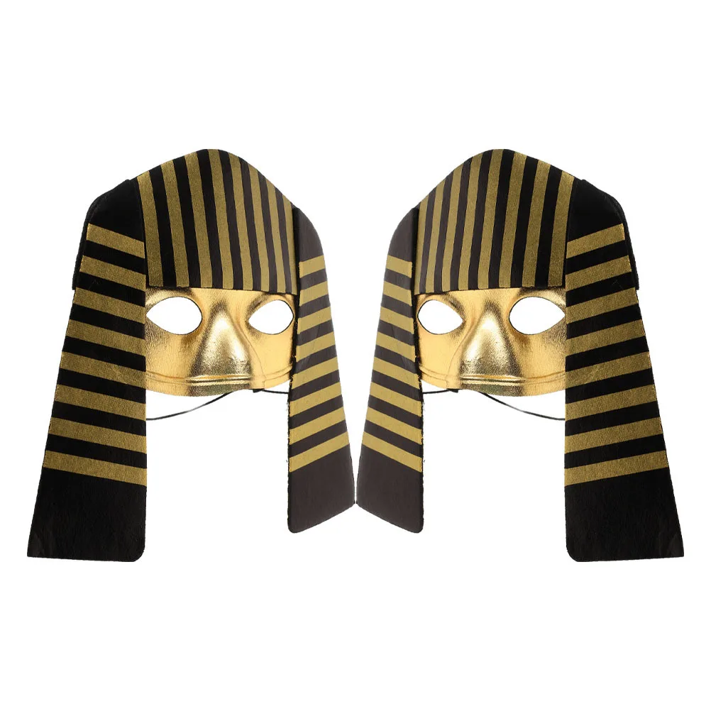 2 stuks Egyptische farao masker comfortabel verstelbaar Halloween kostuum accessoire voor feesten maskers accessoires