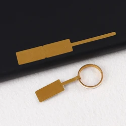 100/200pcs Rectangle Blank Jewelry Price Tag Self Adhesive Repair Label Barbell Sticker Card Earring Necklace Display Packaging