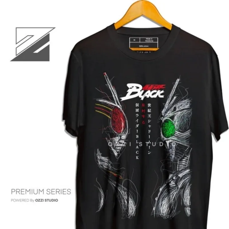 Kamen Rider Black VS Shadow Moon Japanische Anime Herren Damen Kurzarm T-Shirt Retro Street Style Anime Periphere Kleidung