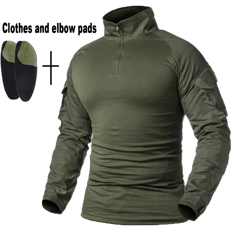 Uniforme para exteriores, trajes tácticos, camisas de entrenamiento de senderismo de camuflaje, ropa de trabajo, pantalones Cargo de caza + almohadillas, conjuntos de ropa de Paintball Airsoft