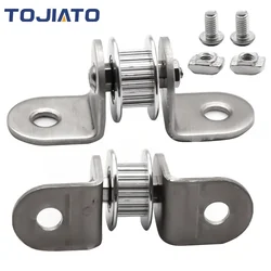Idler Pulleys With Bracket Aluminum Flat Ldler Driven Wheel 20T 2GT 6MM Timing Belt Bearing Housing for Prusa i3 Z axis Parts