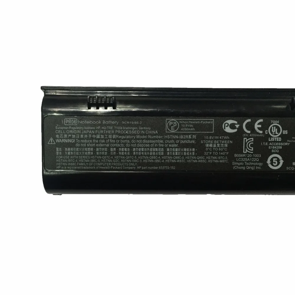 Imagem -04 - Original Novo Pr06 Bateria do Portátil para hp Probook4330s 4435s 4446s 4331s 4436s 4530s 4341s 4440s 4535s 4431s 4441s4740s 10.8v 47wh