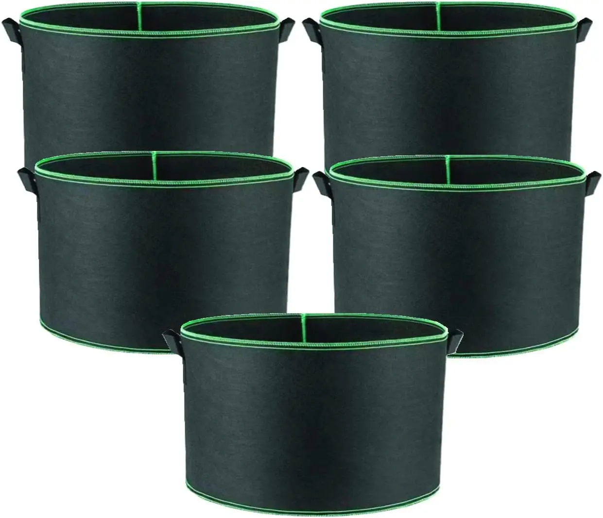 

5-Pack 20 Gallon Grow Bags Heavy Duty 320G Thickened Nonwoven Fabric Pots Plant Grow Bags with Handles,for Low Stress Pl
