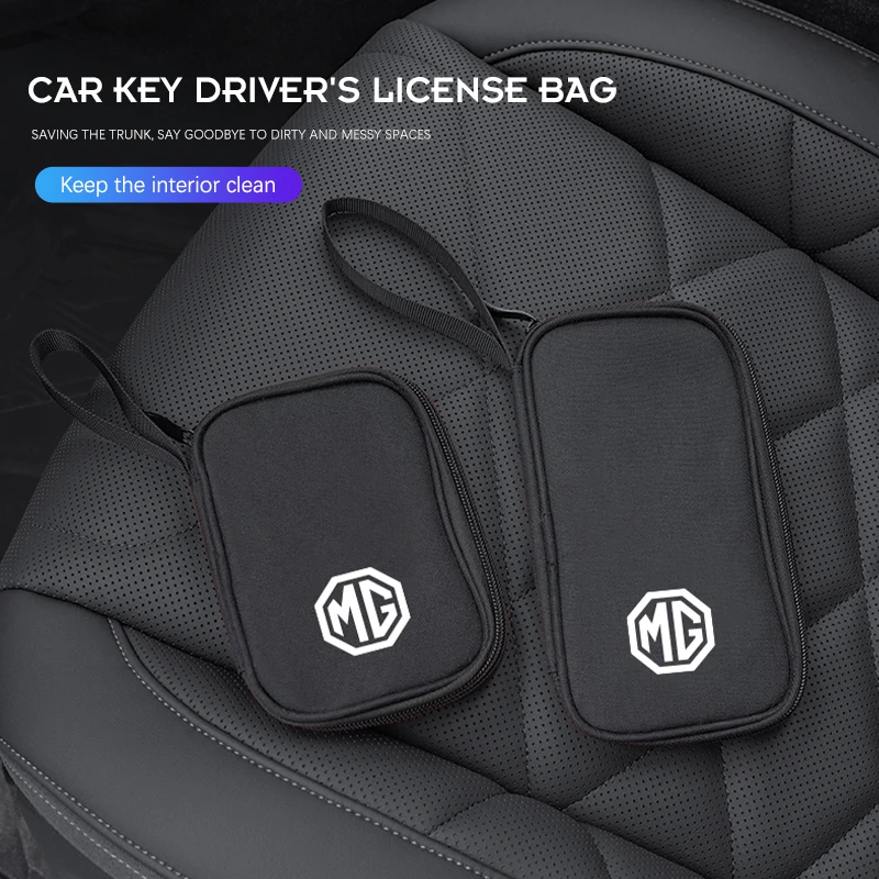 حقيبة تخزين السيارة المحمولة حزمة بطاقة الهوية مفتاح الهاتف لـ MG 4 5 6 7 Cyberster ES5 ONE MG5 Scorpio ZS HS MARVEL-R Hector MG3 EZS EV #3