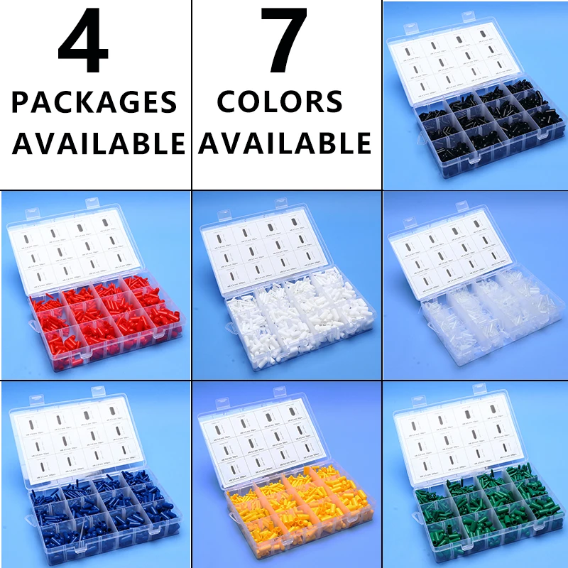 Rubber Sleeve Boxed 1.5-24mm With Multiple Colors Available Silicone Cap Screw Cover Thread Protection Plastic Sealing Soft Dust