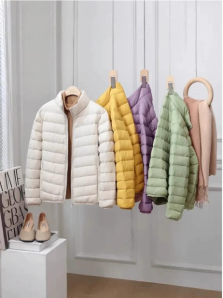 Autumn and Winter New 2025 Women's Lightweight Down Jacket Simple Fashion Collar Casual 90% White Duck Down Jacket