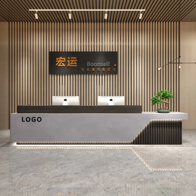 

Long Design Reception Desks Bar Executive Industrial Luxury Beauty Shop Reception Desks Display Mostrador Commercial Furniture