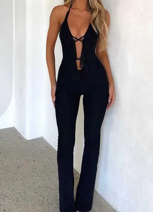 

Y2K Sexy Camisole Slim-Fitting Pants Women's Jumpsuit Women's Clothing 2025 Autumn and Winter