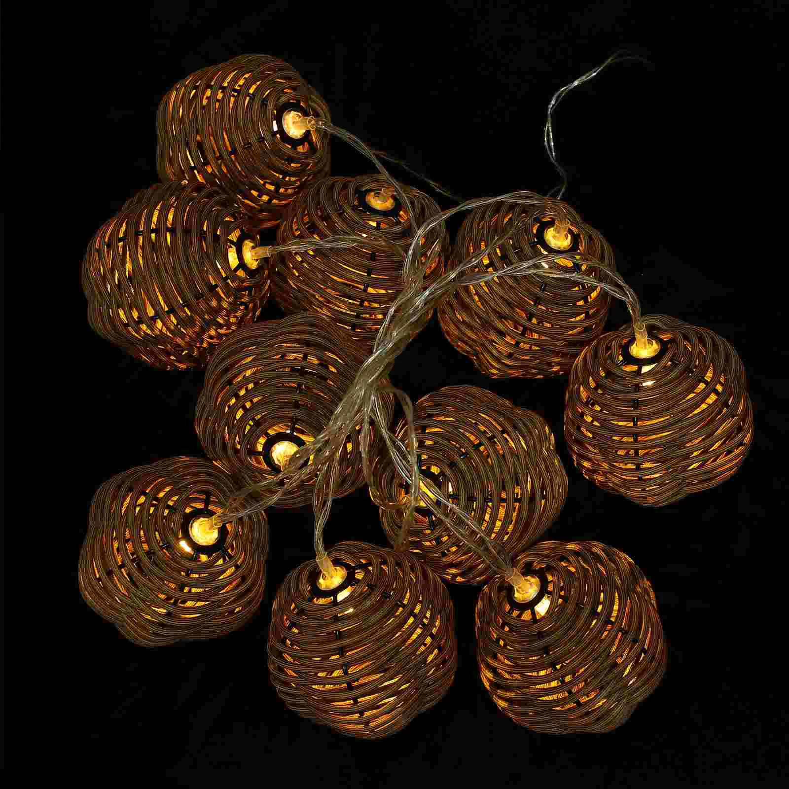 

Imitation Rattan Woven String Lights Party Decoration Flower Garland Atmosphere Plastic Romantic Lamp Supply