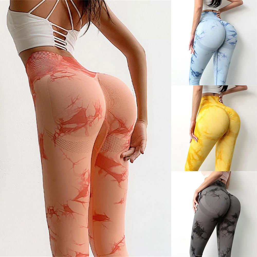 Women's Creative Tie-Dye Yoga Pants with Tight High Waist Hip Raise Design for Wife Daughter Mother Friend