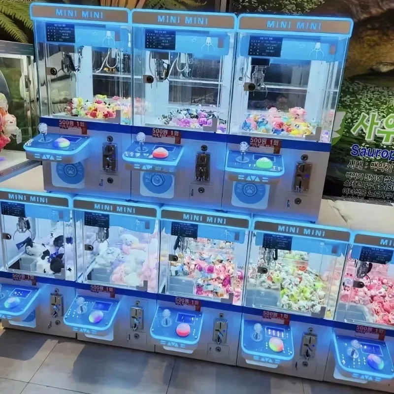 

High quality wholesale tide house coin slot mini claw crane desktop doll prize vending machine toy gift